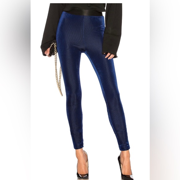 Lovers + Friends Beautiful velvet-feel blue leggings - Picture 2 of 10